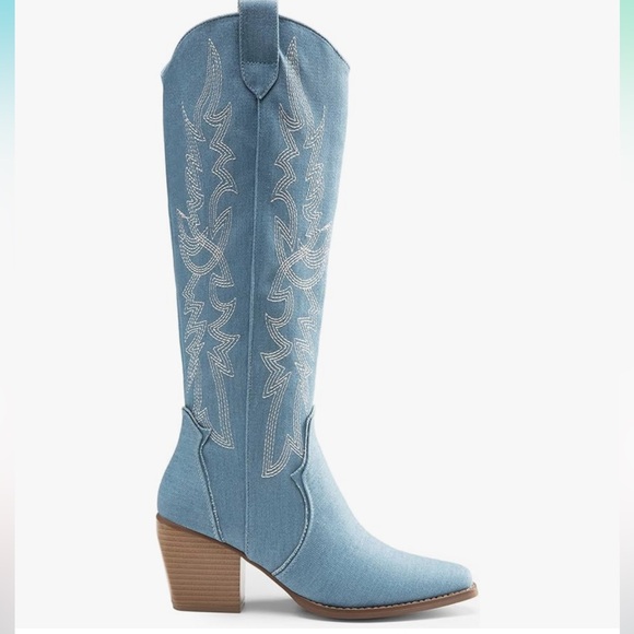 Denim Cowboy Boots - Picture 2 of 6